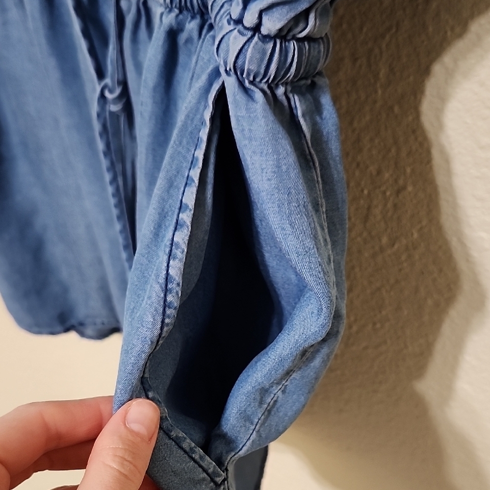 Haute Monde Blue Cuffed Sleeve Tunic Jumpsuit - Picture 10 of 10
